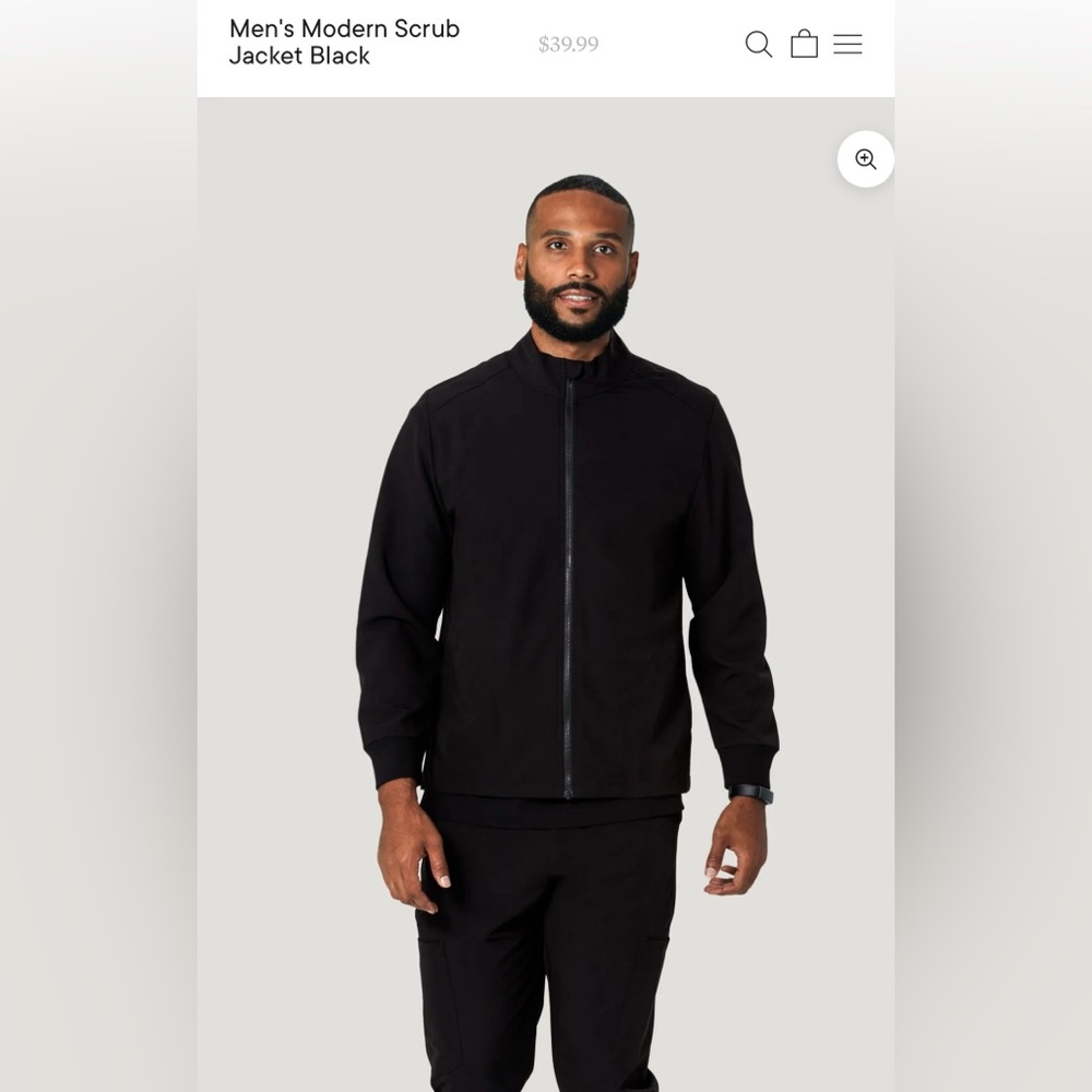 Men's Black Scrub Jacket